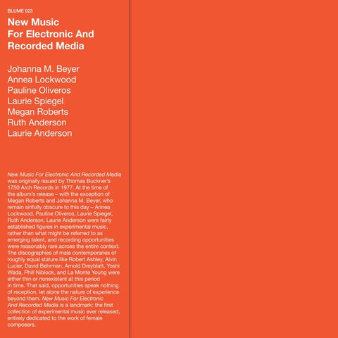 Various - New Music for Electronic and Recorded Media LP