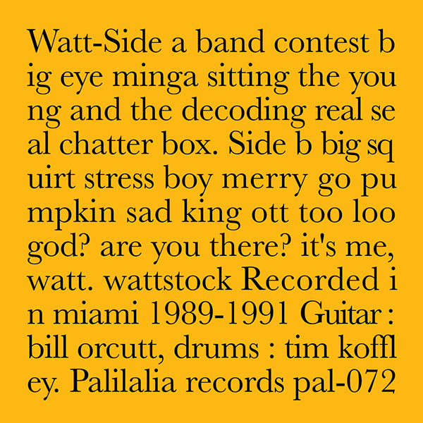 Watt - Recorded in Miami 1989-1991 LP
