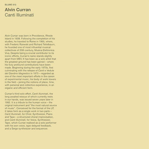 Alvin Curran - Canti Illuminati LP