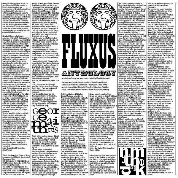 Various - Fluxus Anthology: A Collection Of Music And Sound Events LP